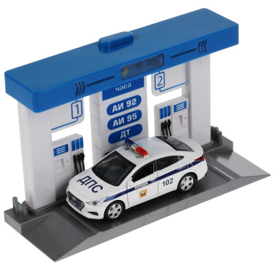 Игрушка Автозаправочная станция с машиной Технопарк OILSTA-22PLPOL-BU